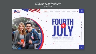 4th of July Landing Page Design Template – Free Stock Photo for Download