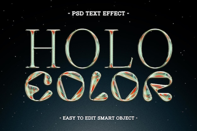 Holo Color Chrome Metallic Text Effect – Free Download