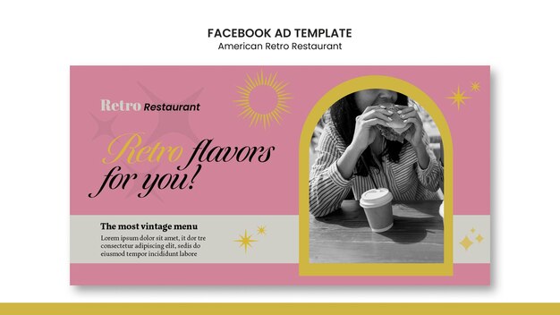 American Retro Restaurant Facebook Template – Free Download