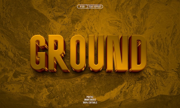 3D Editable Text Effect for Ground Designs – Free Download