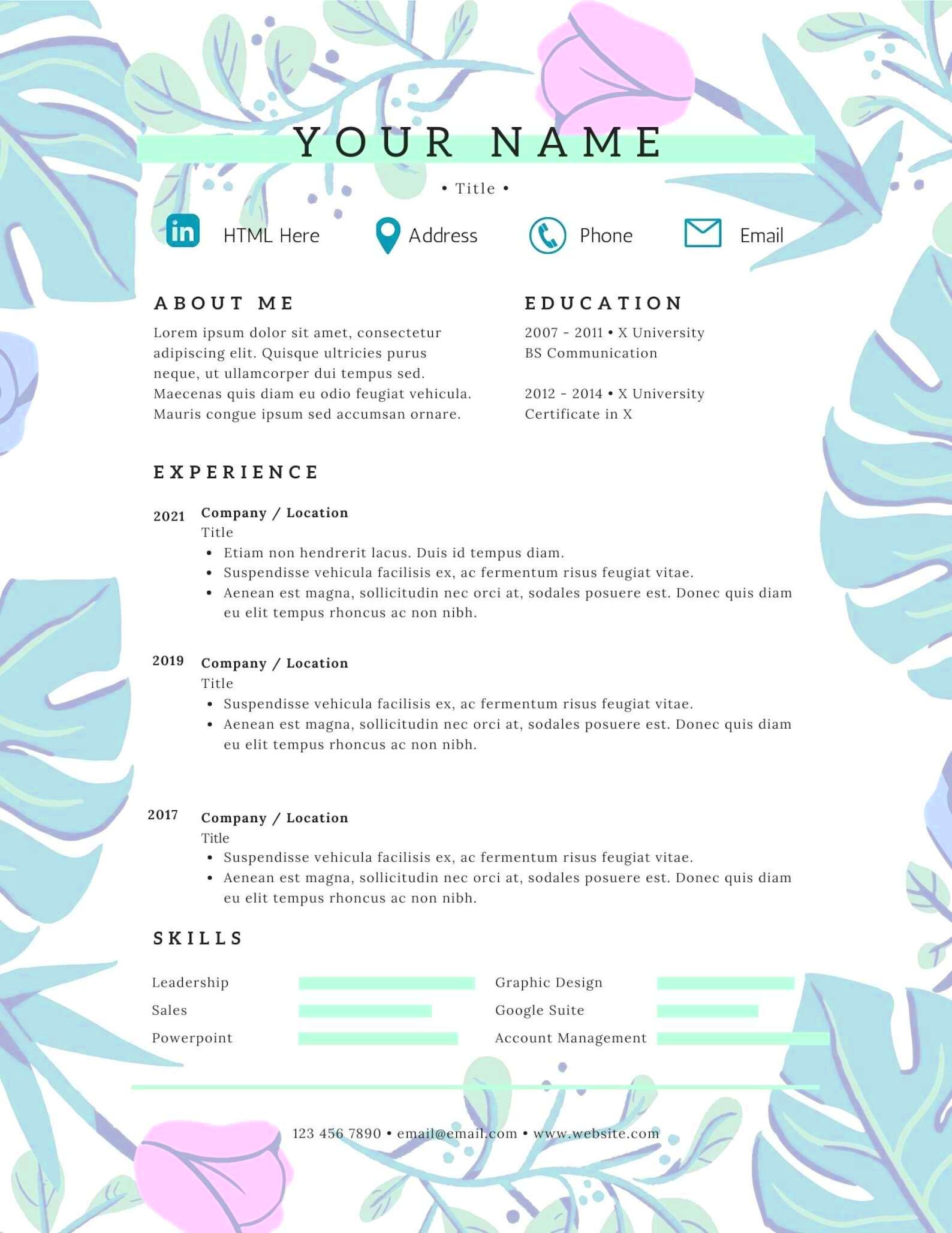 Professional Resume Template for Canva Resumecv Edit and Customize in 