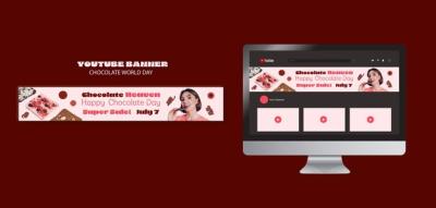 World Chocolate Day YouTube Banner Template – Download Free Stock Photo