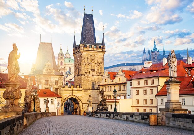 Stunning View of Charles Bridge and Lesser Town Bridge Tower in Prague, Czech Republic – Free Stock Photo, Download for Free