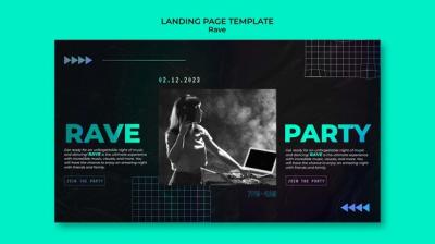 Landing Page Template for Rave Party – Free Download