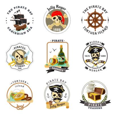 Pirate Emblems Stickers Set – Free to Download