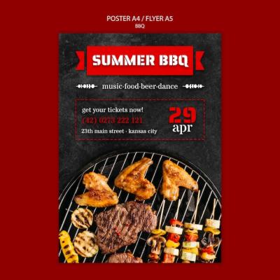 BBQ Poster Template – Free Download