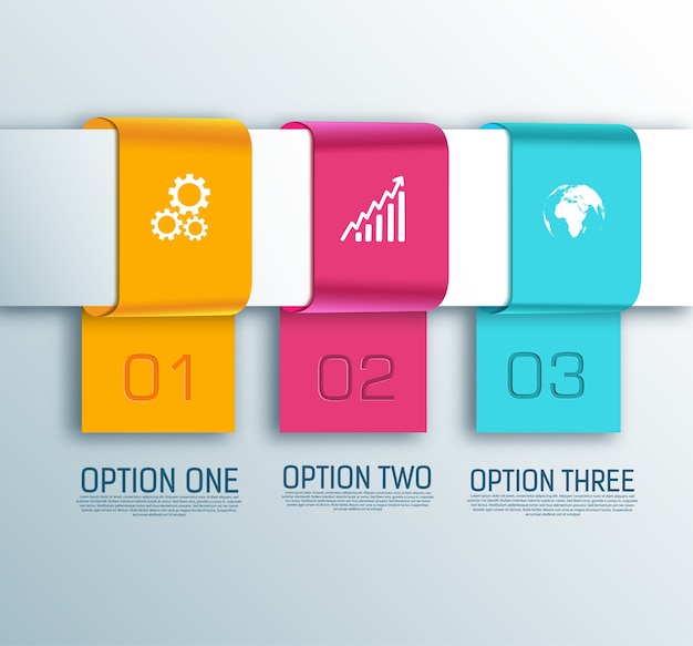 Business Infographic Concept with Three Options and White Icons – Free to Download