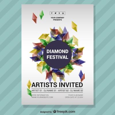 Music Festival Diamond Poster – Free Download, Download Free Stock Photo