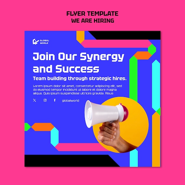 We Are Hiring Square Flyer Template – Free Download