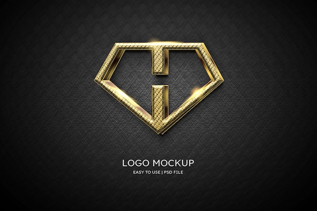 Gold Luxury Logo Mockup for Free Download