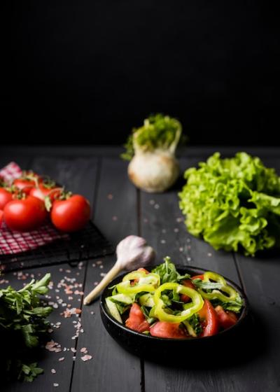 High View of Fresh Salad in a Bowl – Free Download