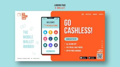 Cashless Landing Page Template | Free Download