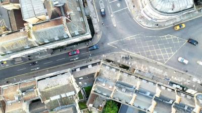 Aerial View of a Road Intersection in Bath, UK – Free Stock Photo for Download