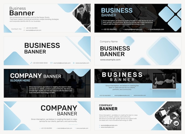 Professional Business Banner Template Vector in Minimal Design Set – Free Download