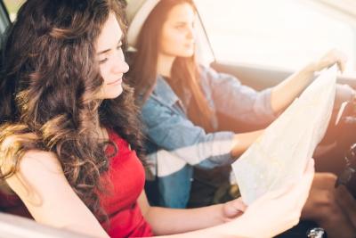 Young Women Driving Car with Map – Free Stock Photo, Download Free