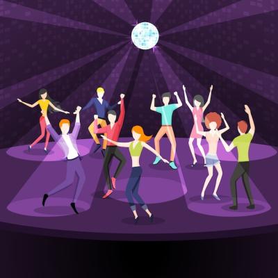 Illustration of People Dancing in Nightclub – Free Download