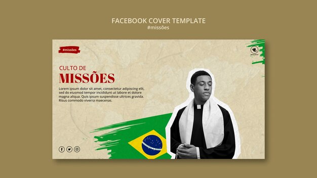 Facebook Cover Template for Mission Service – Free Download