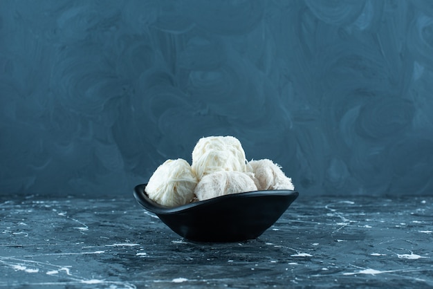 Traditional Turkish Cotton Candy in a Bowl on Blue – Free Stock Photo, Download for Free