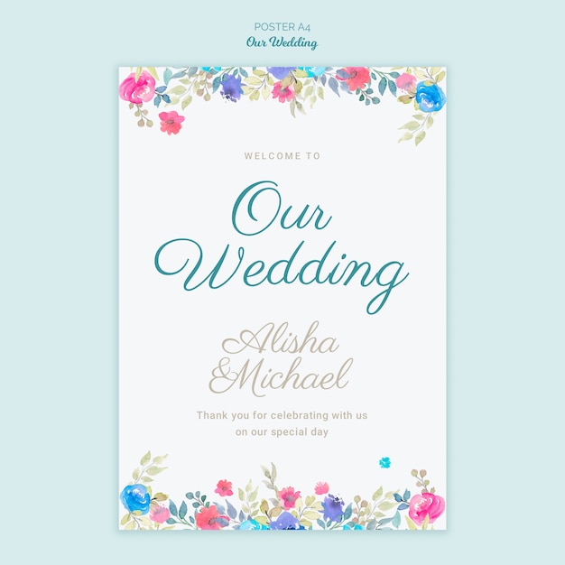 Colorful Wedding Concept Poster – Free Stock Photo for Download