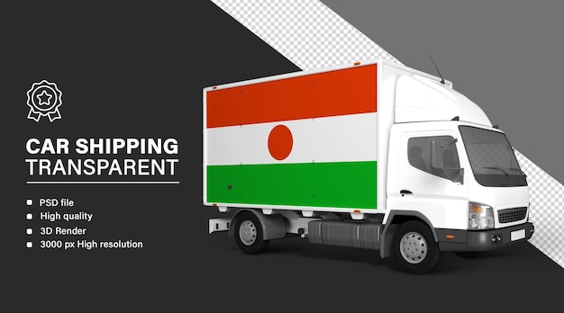 3D Truck Featuring Niger Flag on Transparent Background – Free Stock Photo for Download