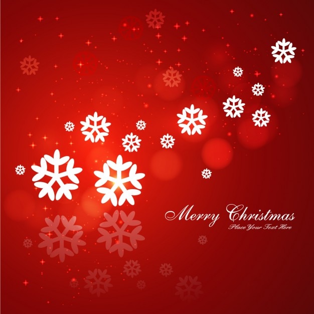 Red Christmas Card with Snowflakes – Free Download