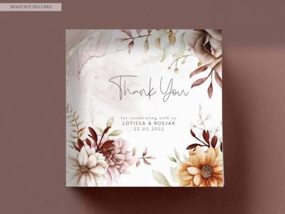 Autumn Floral Wedding Invitation Card Template – Free Download