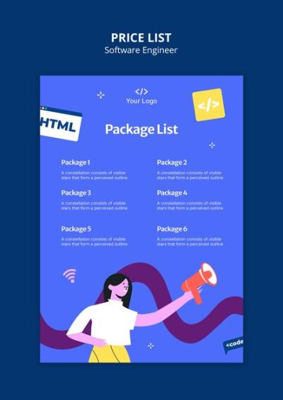Software Engineer Price List Template – Free Download