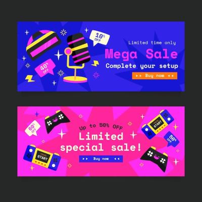 Video Gaming and Leisure Sale Banner Template – Free Download