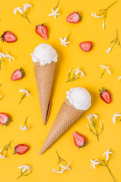 White Vanilla Ice Cream Scoop with Cone – Free Stock Photo, Download for Free