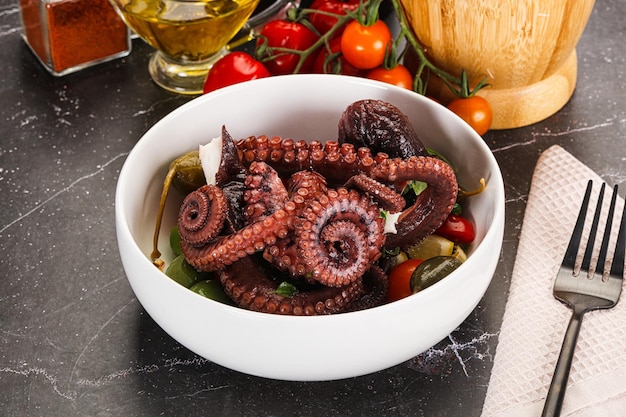 Octopus Tentacle Salad with Fresh Vegetables – Free Download