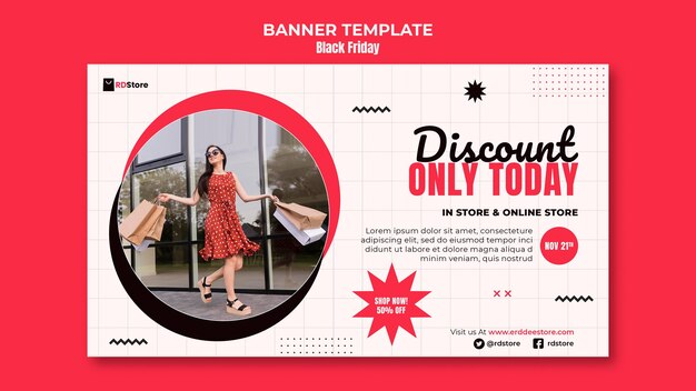 Black Friday Horizontal Banner Template – Free Download