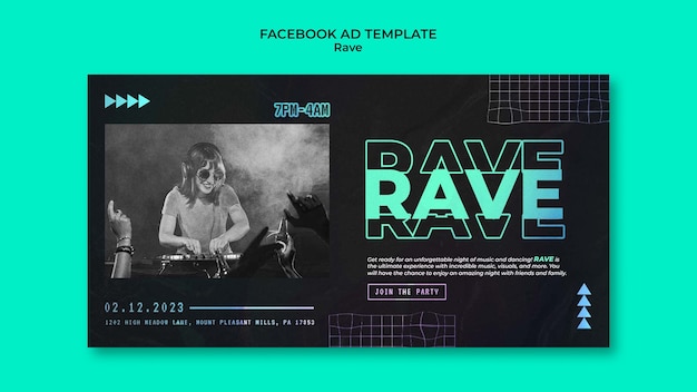 Rave Party Social Media Promo Template – Free Download