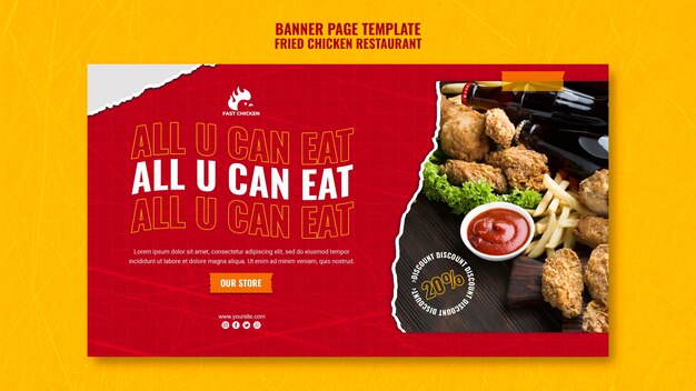 All You Can Eat Fried Chicken Banner Template – Free Download