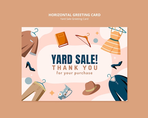 Yard Sale Greeting Card Template – Free Download