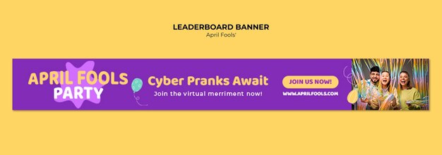 April Fools’ Celebration Leaderboard Banner – Free Download Stock Photo