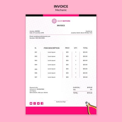 Mechanic Invoice Template – Free Download