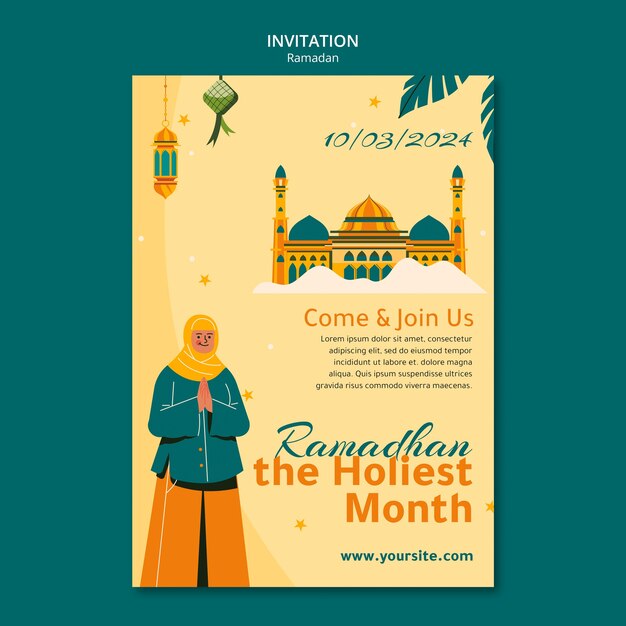 Ramadan Celebration Invitation Template – Free Download