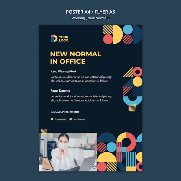 Working in the New Normal Way Flyer – Free Stock Photo, Download for Free