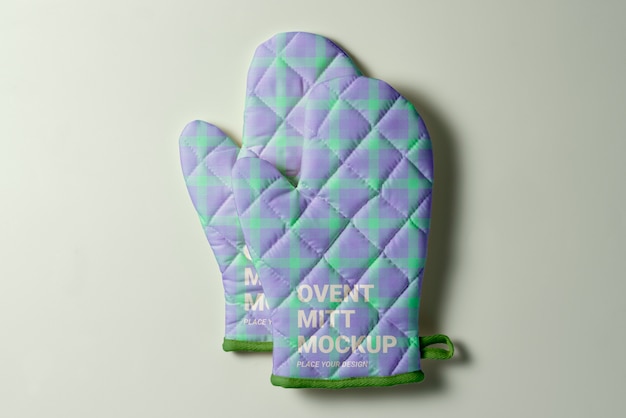 Top View Oven Mitts in Studio – Free Download