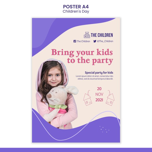 Cute Children’s Day Print Template – Free Download