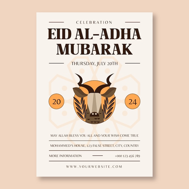 Creative Eid al-Adha Mubarak Poster Template – Free Download