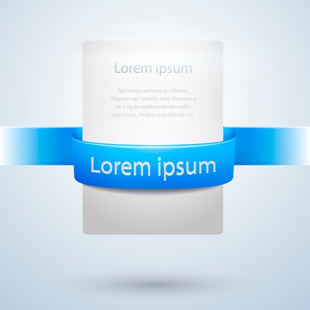 Vector White Paper Banner with Blue Ribbon for Web Design – Free Download