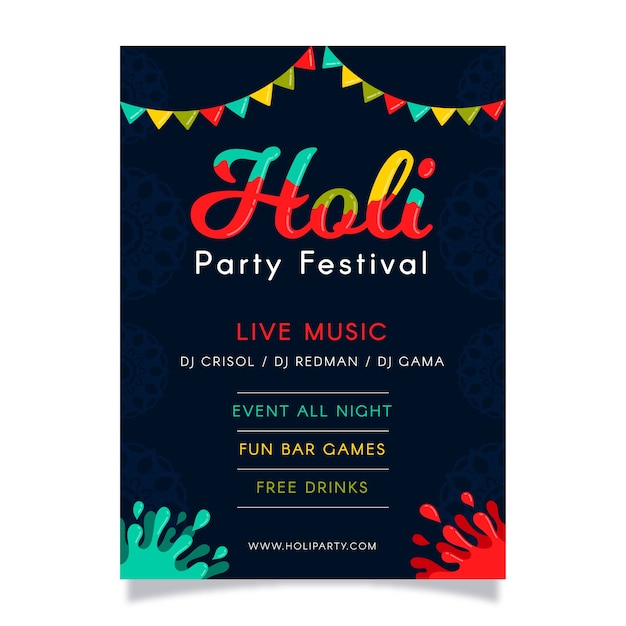 Holi Festival Flyer Template – Free Download