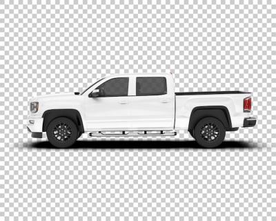 White Pickup Truck 3D Rendering Illustration on Transparent Background – Free Download