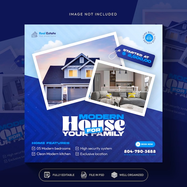 Real Estate House Property Instagram Post Banner Template – Free Download