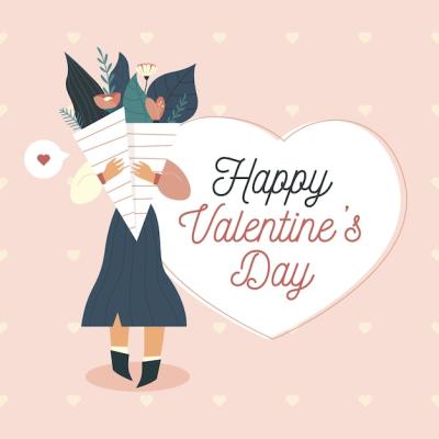 Flat Valentine’s Day Wallpaper – Free Download