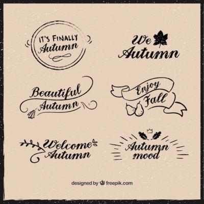 Vintage Autumn Labels Vector Pack – Free to Download