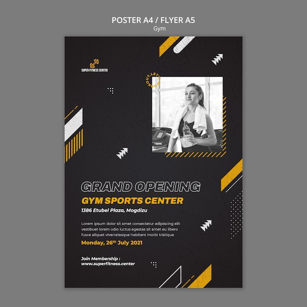 Gym Poster Design Template for Your Fitness Studio – Free Download