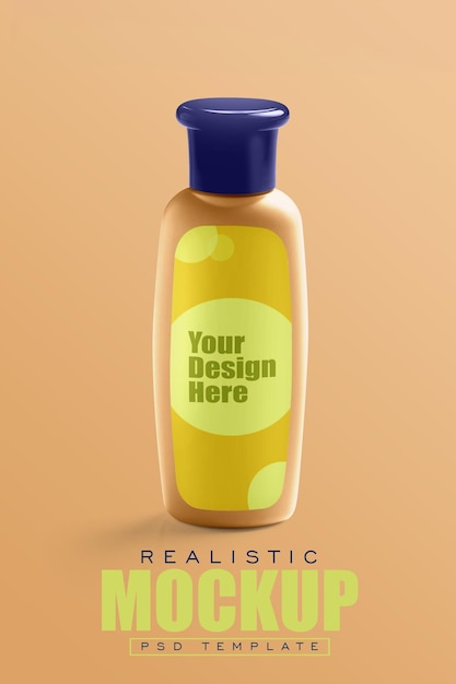 Cosmetic Body Oil Bottle PSD Mockup – Free Download