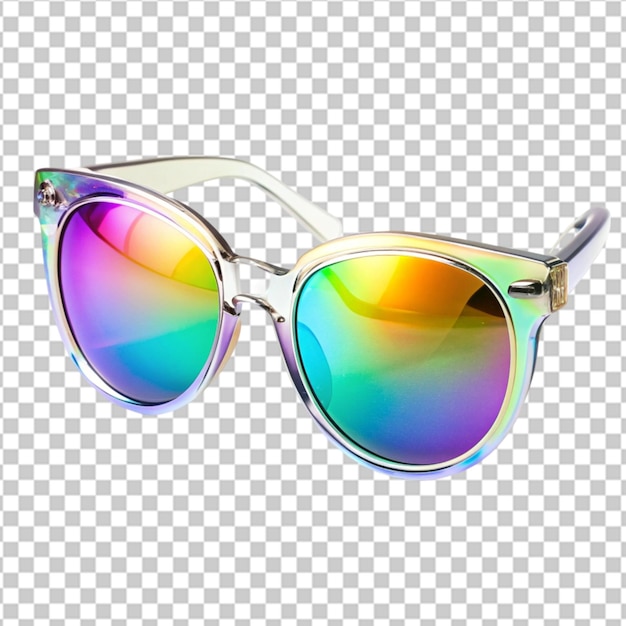 Round Rainbow Glasses on Transparent Background – Free to Download